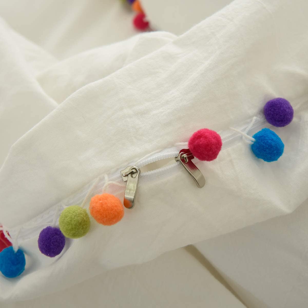 Juego de Cama Pom Pom Vintage Suave Tamaño California King - Imagen 7