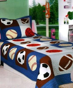 Colcha Edredón Cubrecama de 2 Piezas con Diseño Deportivo