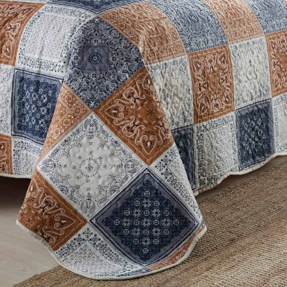 Juego de Colcha con Estampado de Bloques de Color - Imagen 10