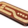 Tablero de Cribbage de 4 Pistas de Palm Royal -Rojo, Marrón,