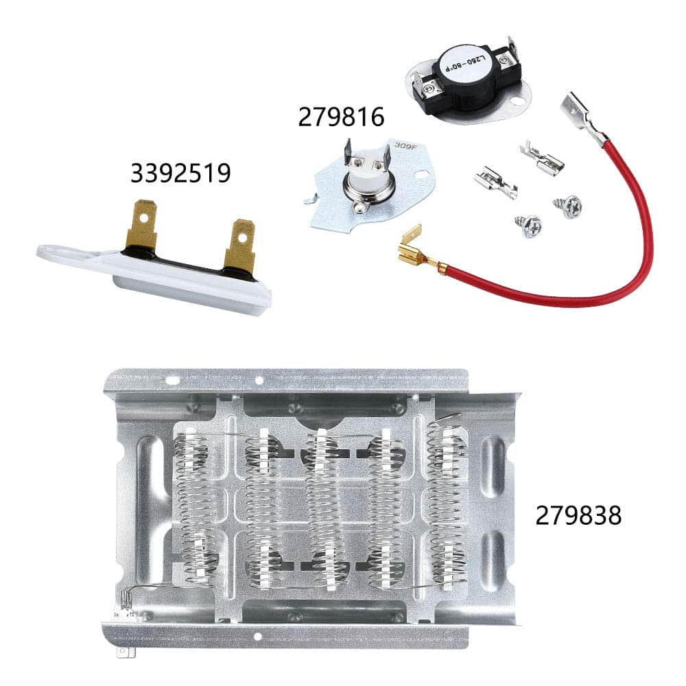 Elemento calefactor para secadora 279838 W10724237 - Imagen 3