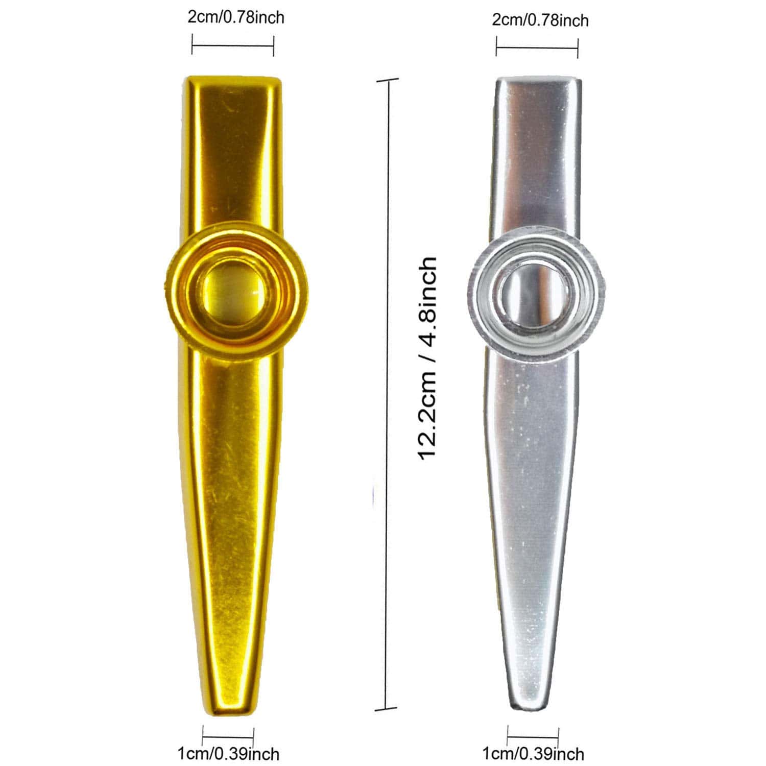 Fartime 26Pcs Metal Kazoos con 20Pcs Diafragmas de Flauta - Imagen 3