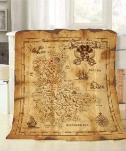 Manta Mugod Mapa Tesoro y Emblema de Pirata Velero Brújula