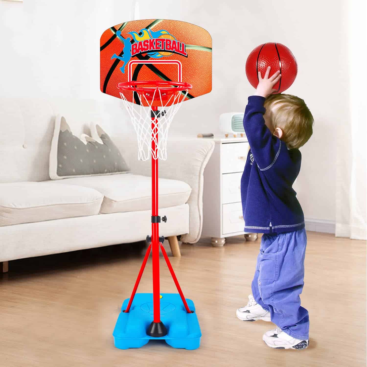 Soporte de Canasta de Baloncesto Ajustable para Niños de - Imagen 6