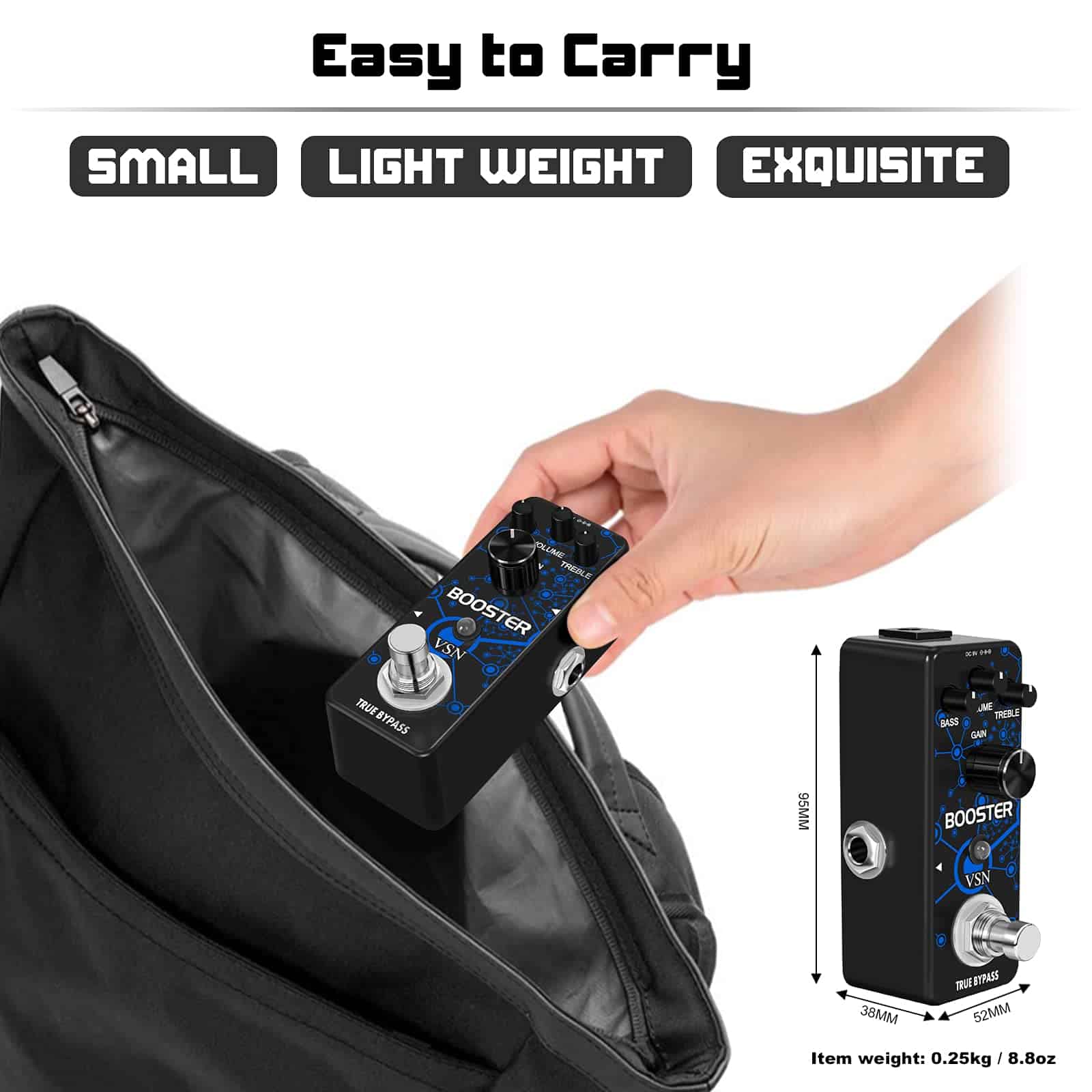 Pedal de Efecto de Guitarra VSN Boost Micro Clean Boost - Imagen 7