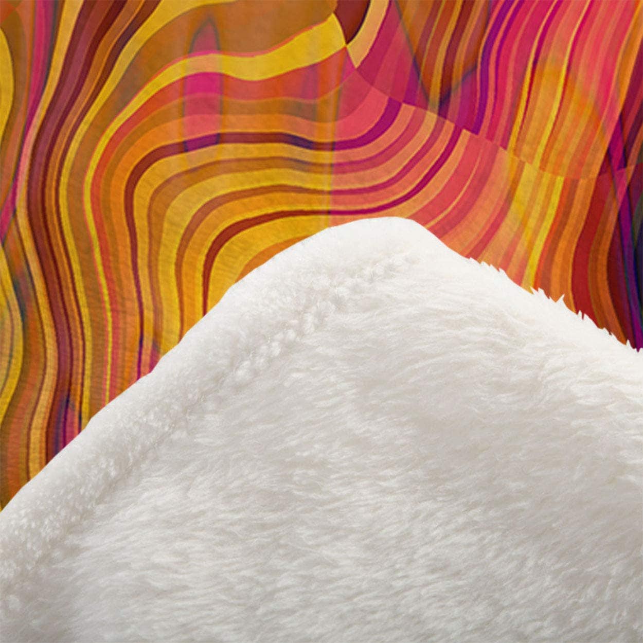 Manta Mugod de Ondas Caóticas Coloridas Rojo Fucsia Rosa - Imagen 7