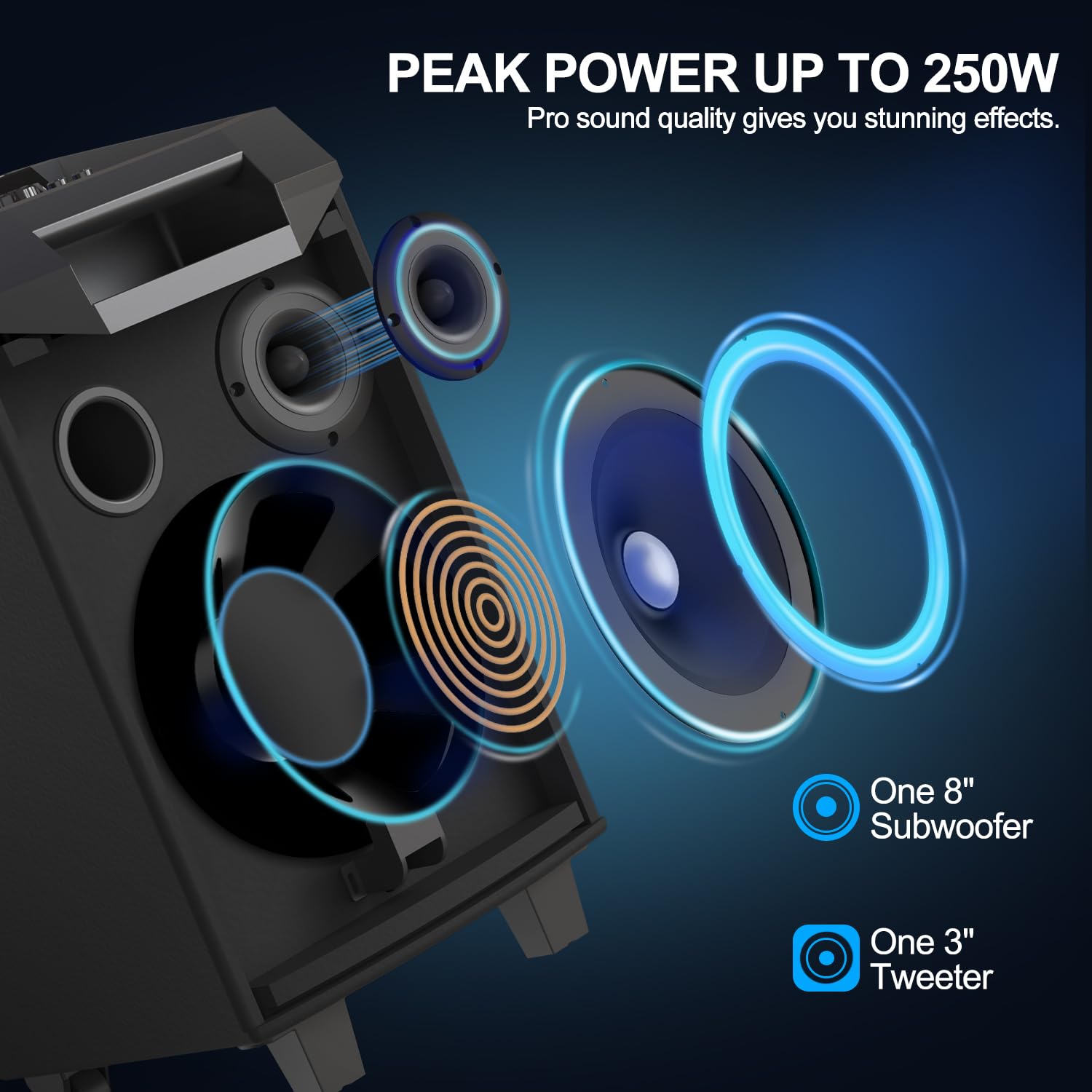 Máquina de Karaoke VeGue, Altavoz Bluetooth Sistema PA para - Imagen 7