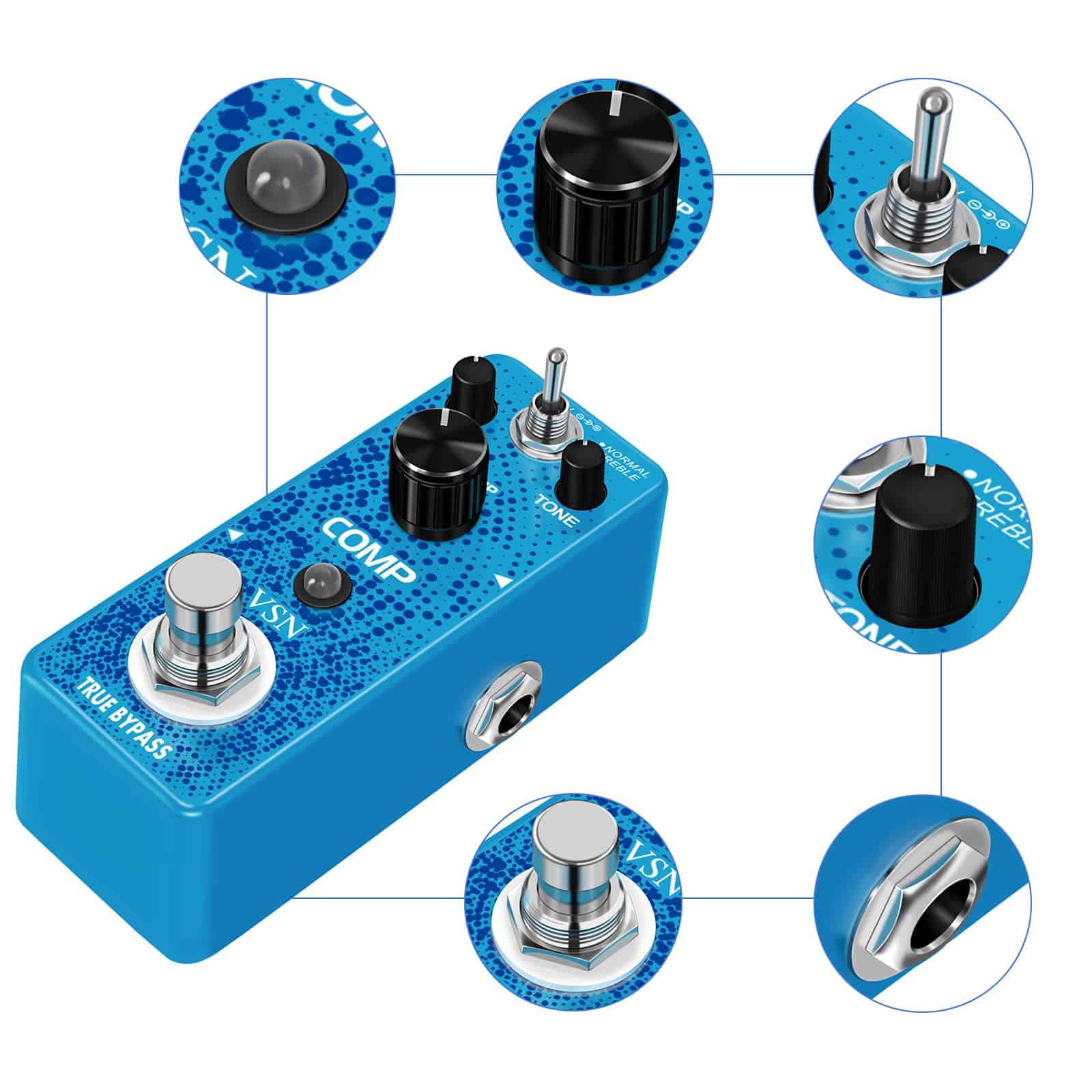 Pedal de Compresor de Guitarra VSN para Efecto de - Imagen 7