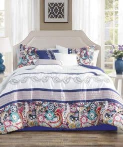 Juego de Edredón de 7 Piezas con Diseño Paisley Multicolor