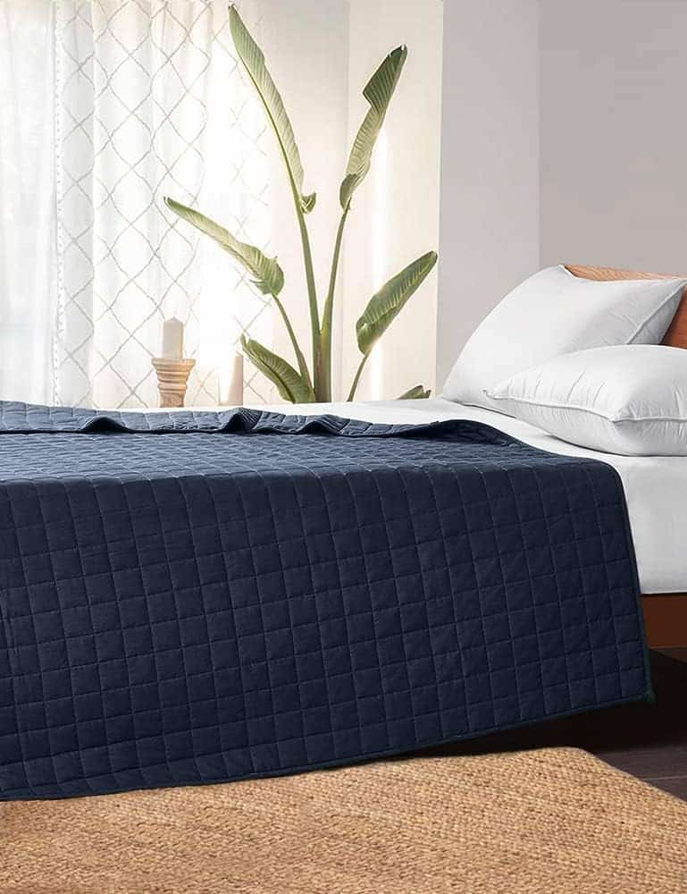 Manta Ponderada Exclusiva YnM, Algodón Calmante, -Azul Marin - Imagen 3