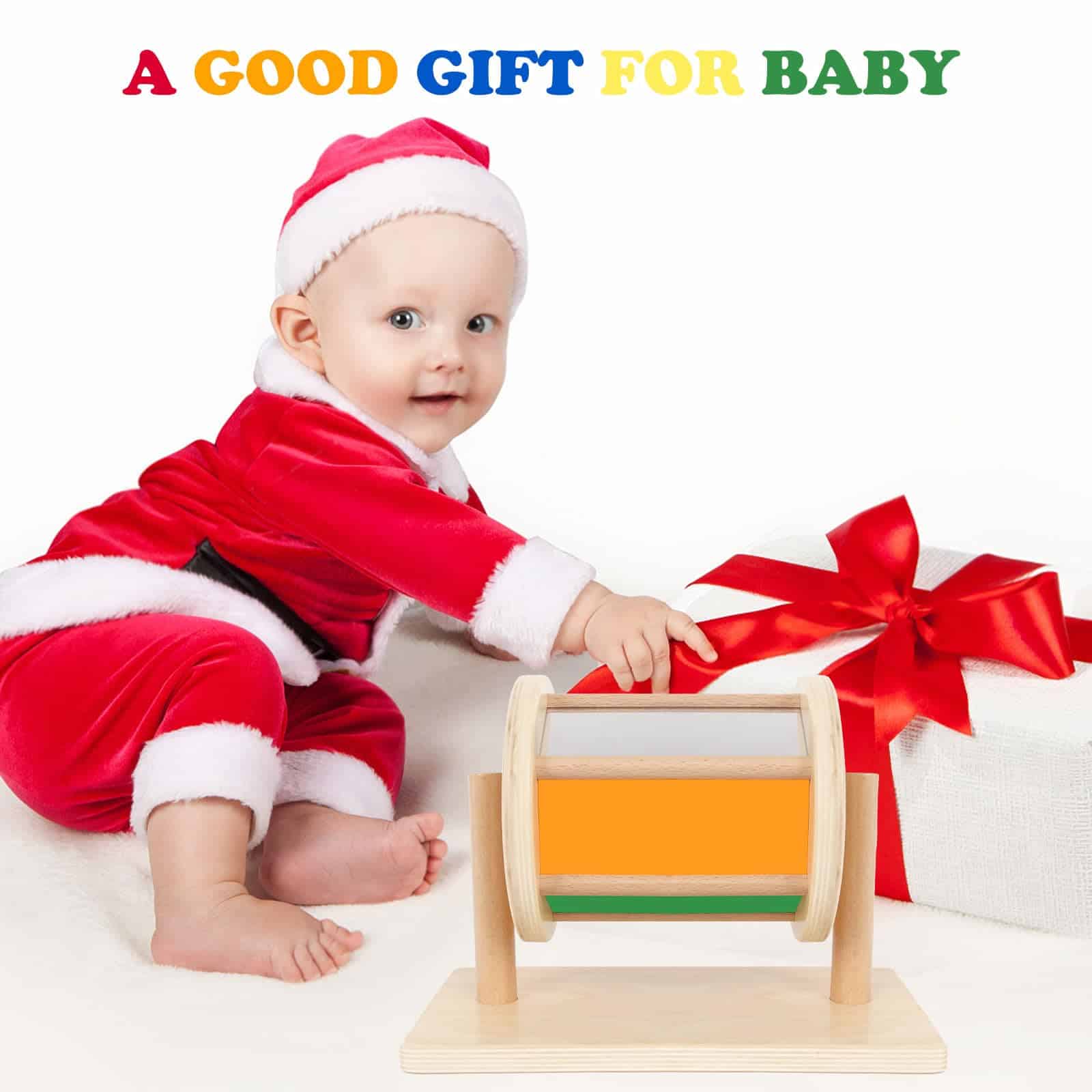 LEADER JOY Tambor Giratorio de Madera para Bebés de 1-3 - Imagen 8