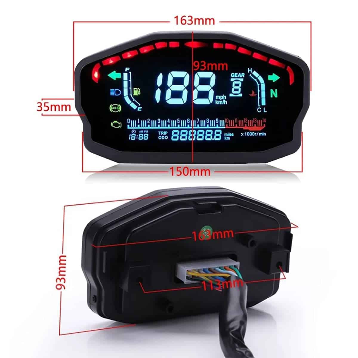 Velocímetro digital LED LCD universal para motocicleta - Imagen 4