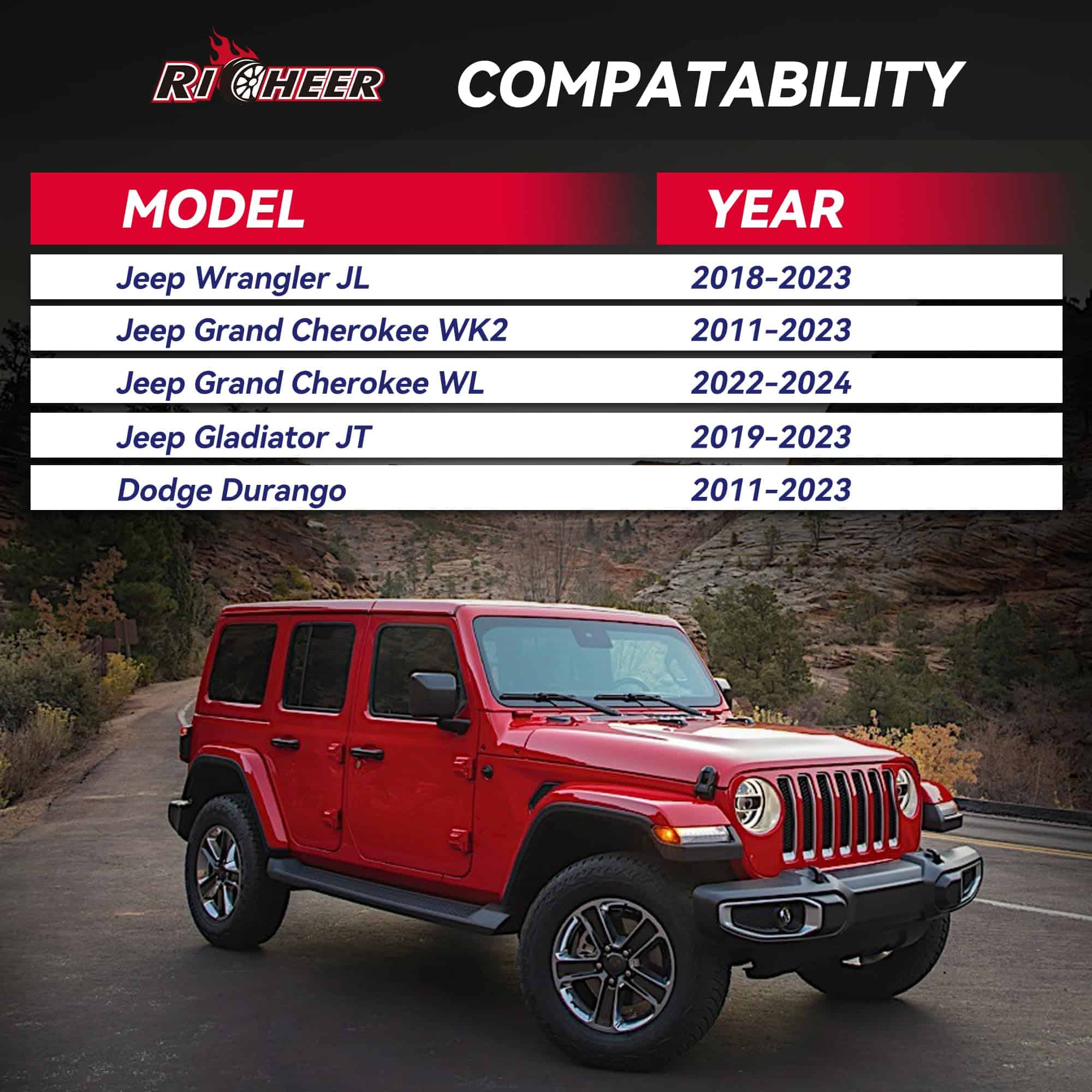 Separadores de rueda Richeer 5x5 para Wrangler JL - Imagen 4