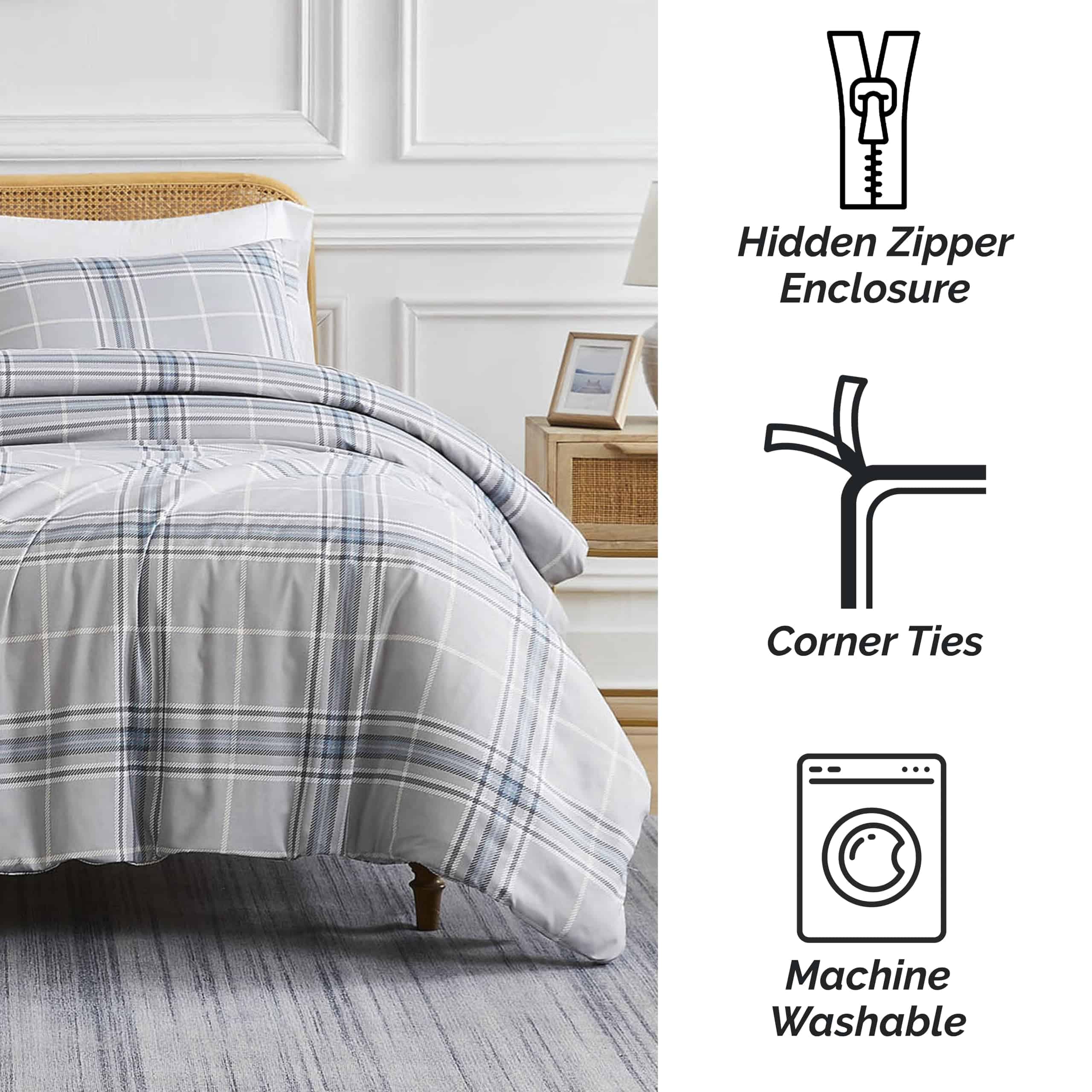 Set de Funda Nórdica Oversized Twin/XL de -Gris - Imagen 7