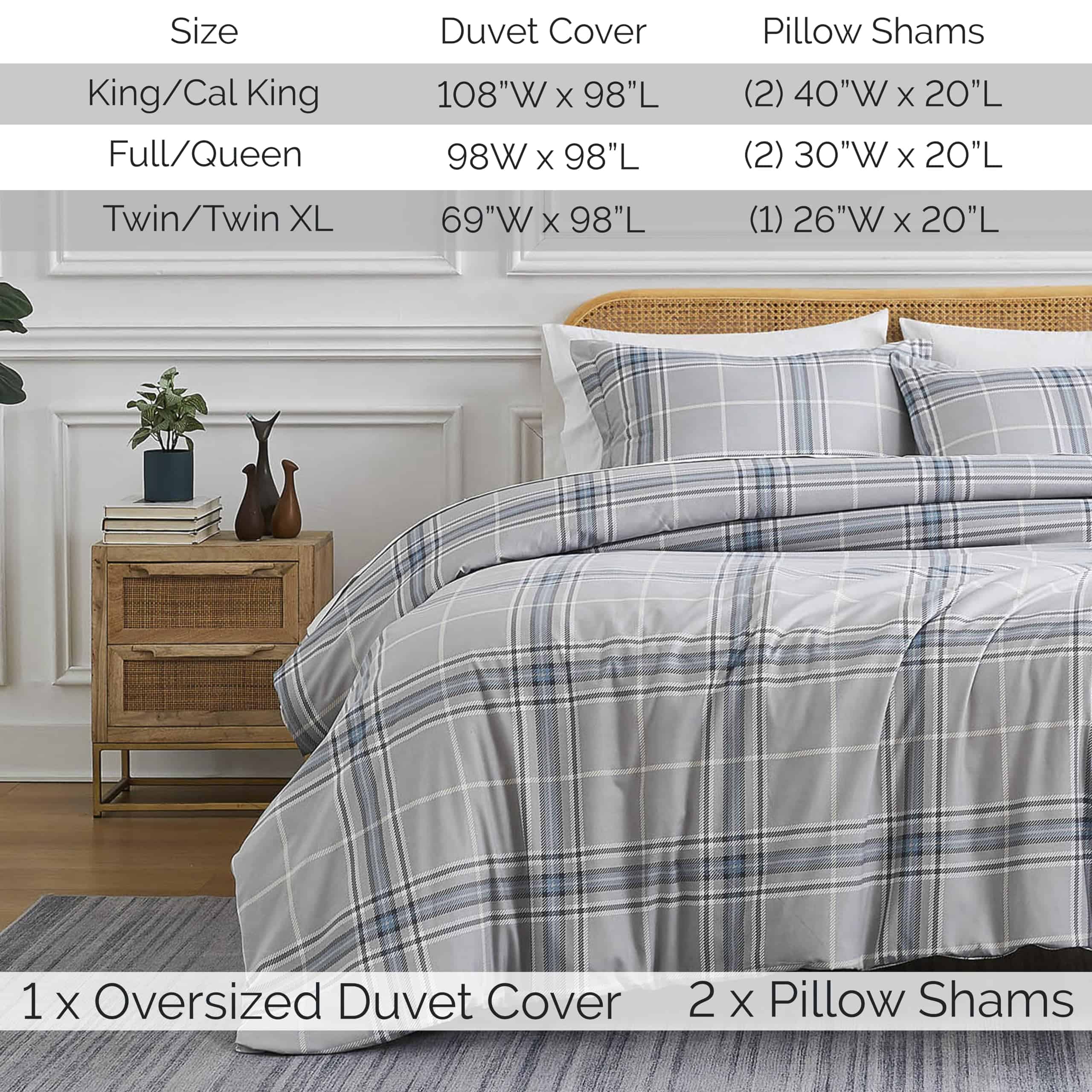 Set de Funda Nórdica Oversized Twin/XL de -Gris - Imagen 3