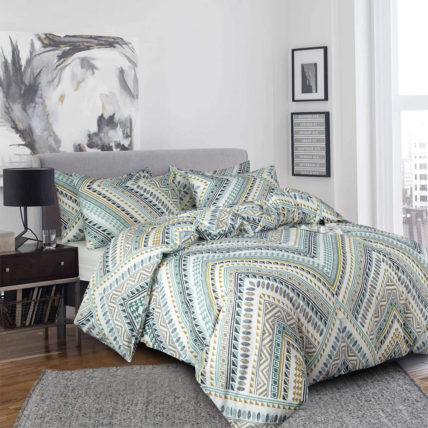 Juego de Funda Nórdica King Azteca Boho, 100% Algodón 3 pzs - Imagen 4