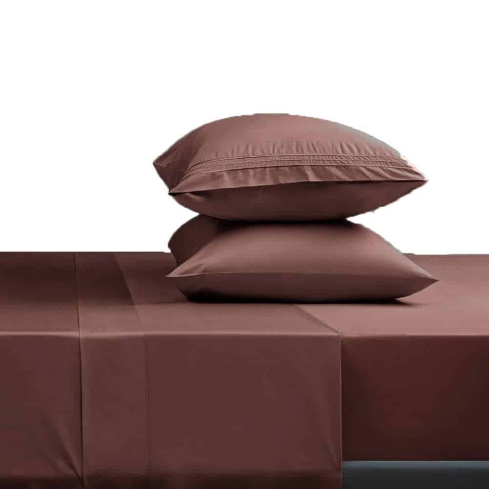 Juego de sábanas SONORO KATE de microfibra -Café