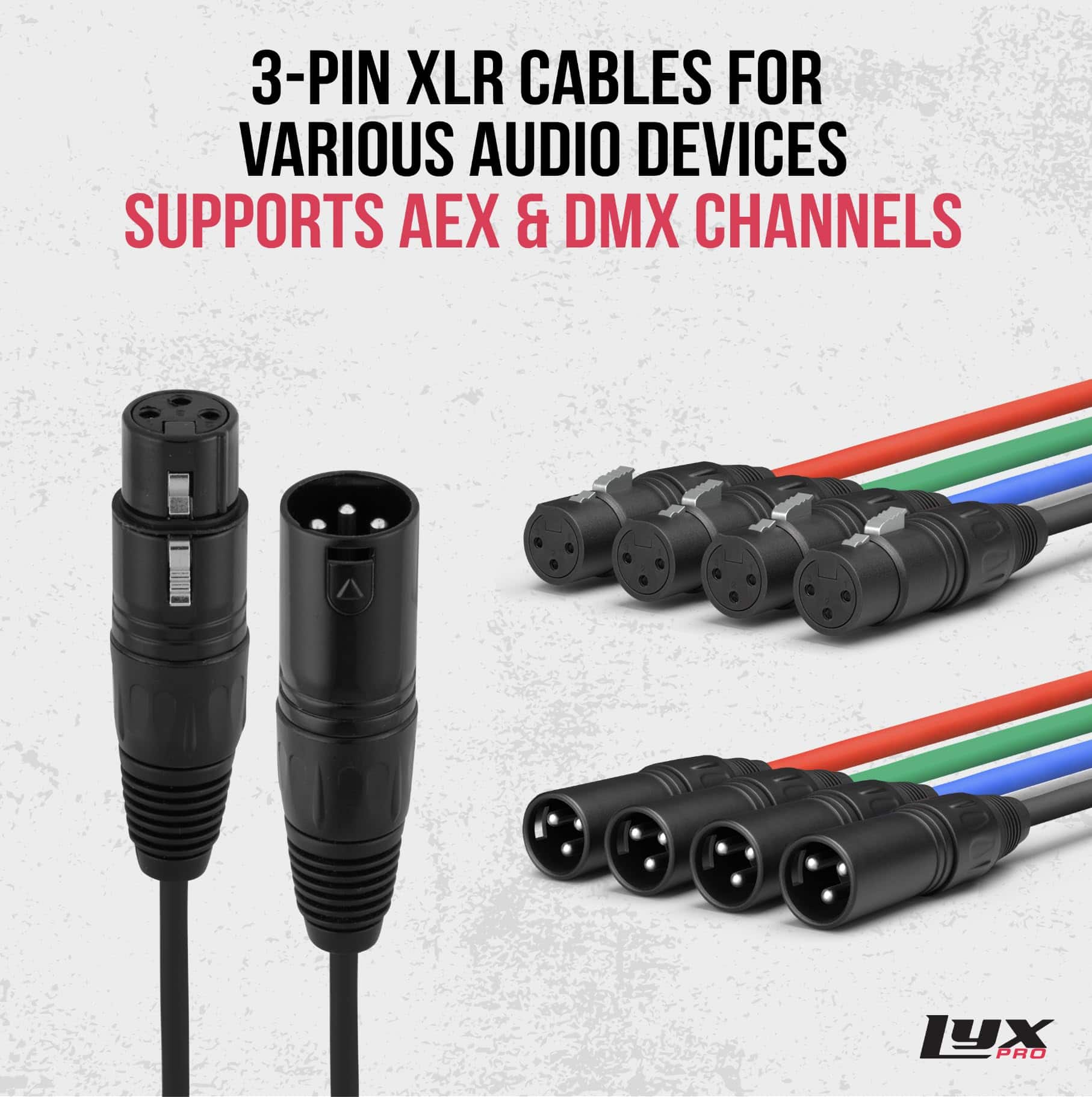 Par de LyxPro Audio Snake 4 Canales XLR 3 Pin Multi Network - Imagen 4