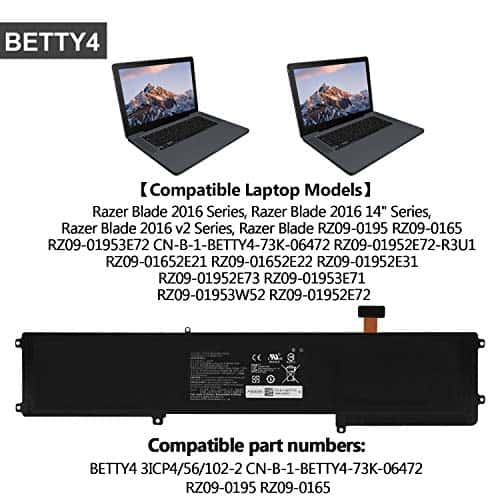 SWEALEER BETTY4 Batería Compatible con Razer Blade 2016 14" - Imagen 3