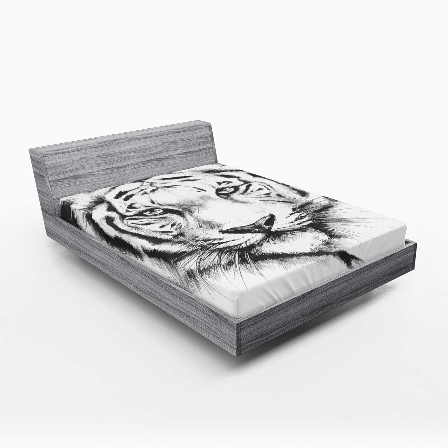 Sábana Ajustable Lunarable Animal, Imagen de Tigre Salvaje