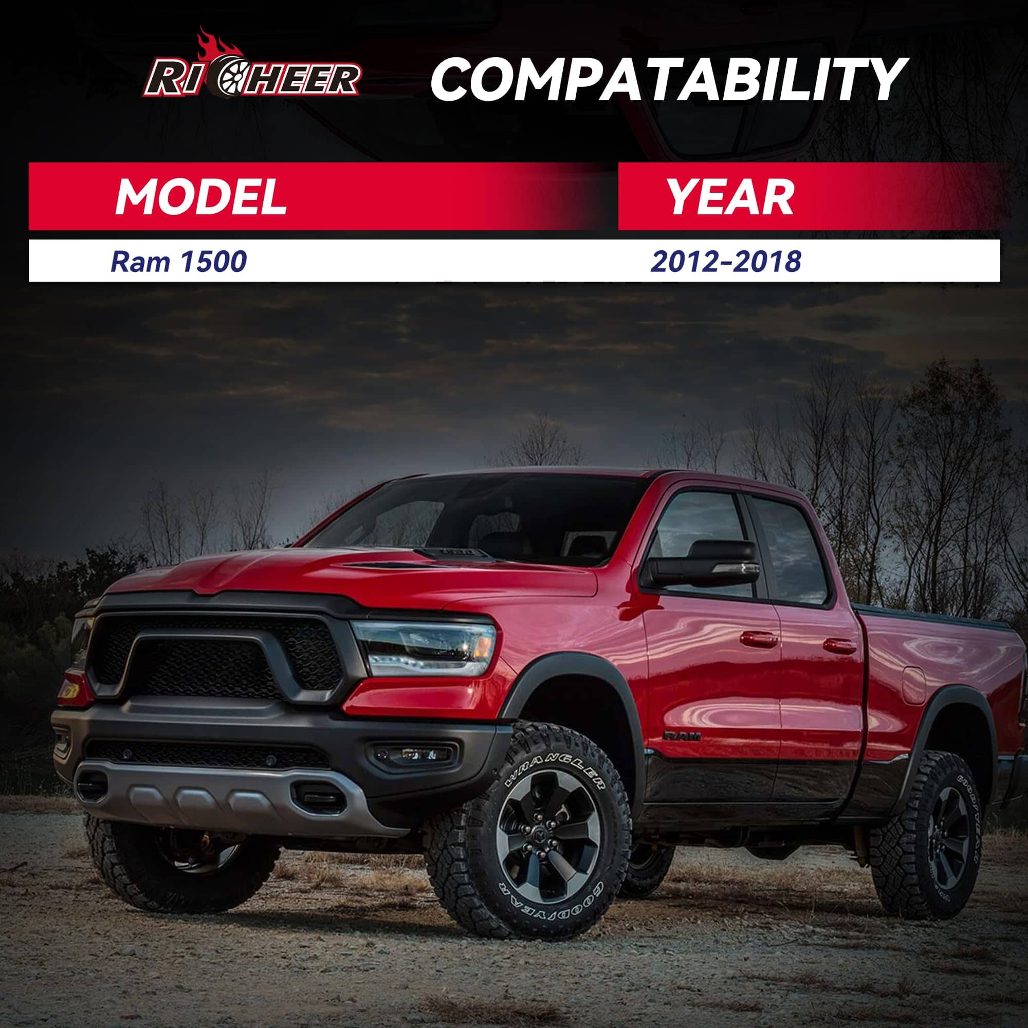 Richeer Separadores de Rueda 5x5.5 para Ram 1500 2012-2018, - Imagen 4