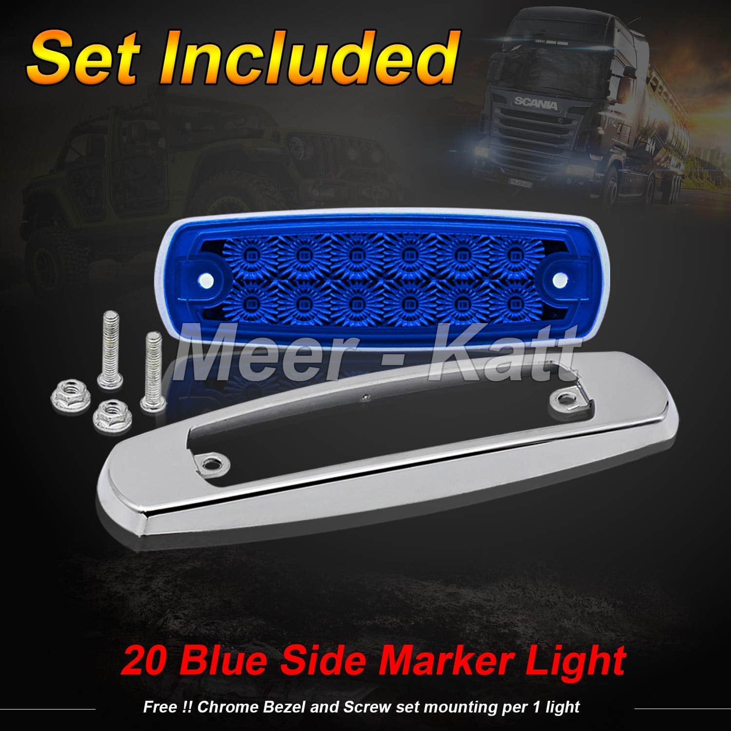 Meerkatt (Paquete de 20) 6.4 Pulgadas 12V DC Luz Azul en - Imagen 8