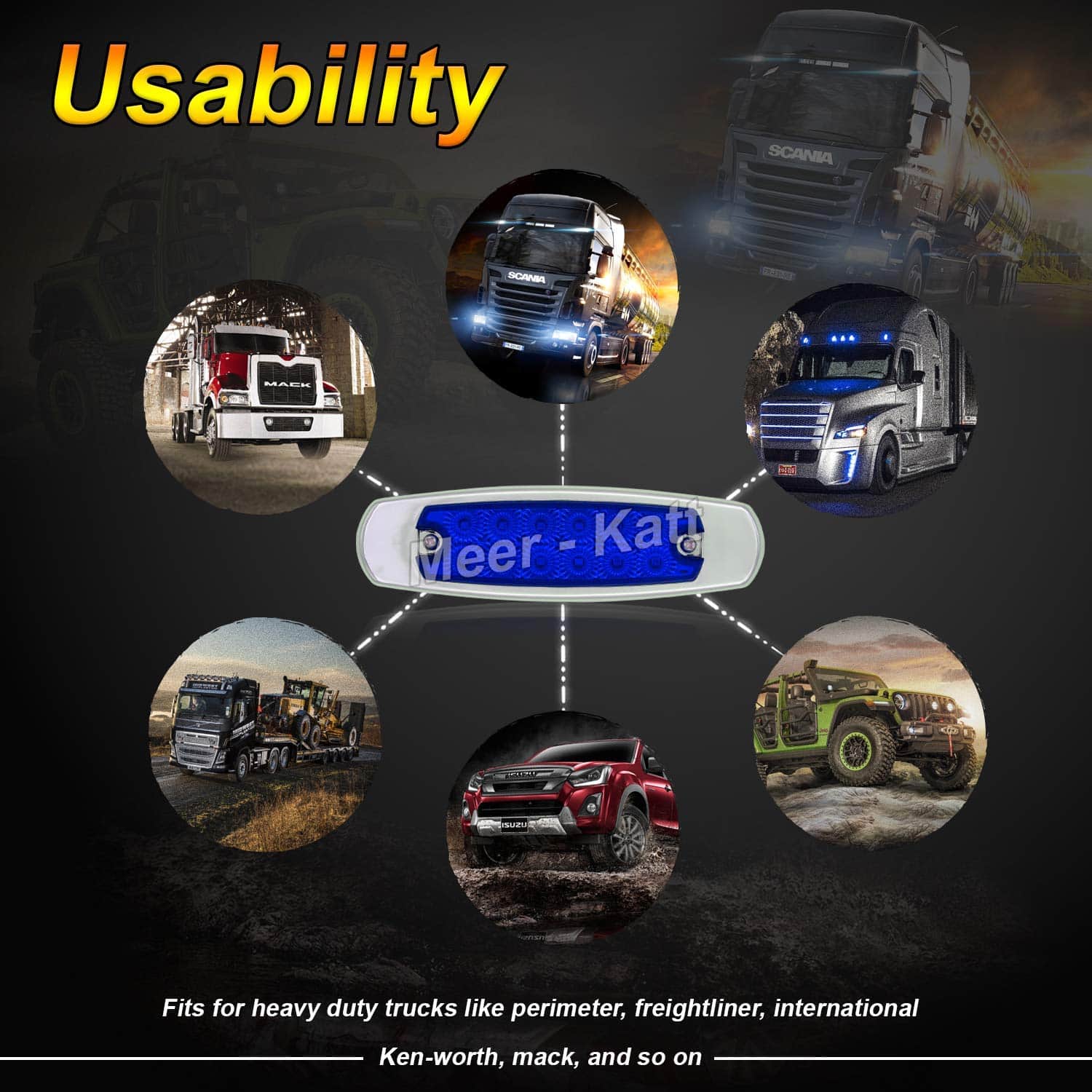 Meerkatt (Paquete de 20) 6.4 Pulgadas 12V DC Luz Azul en - Imagen 7