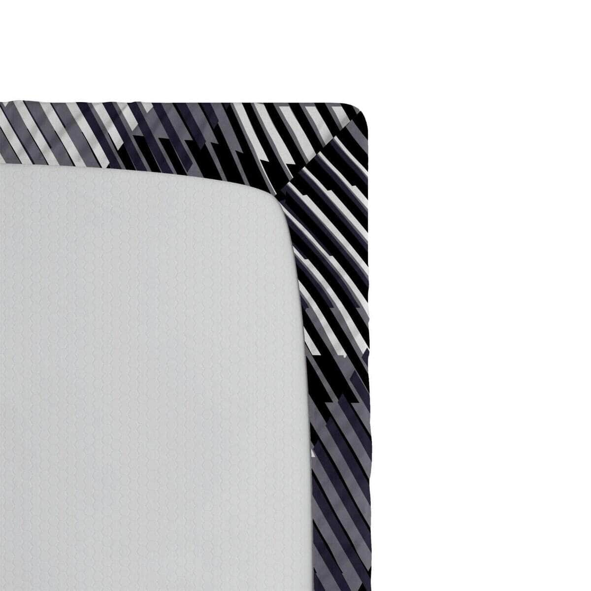 Sábana Ajustable Lunarable Grunge, Rayas Digitales Cruzadas - Imagen 6