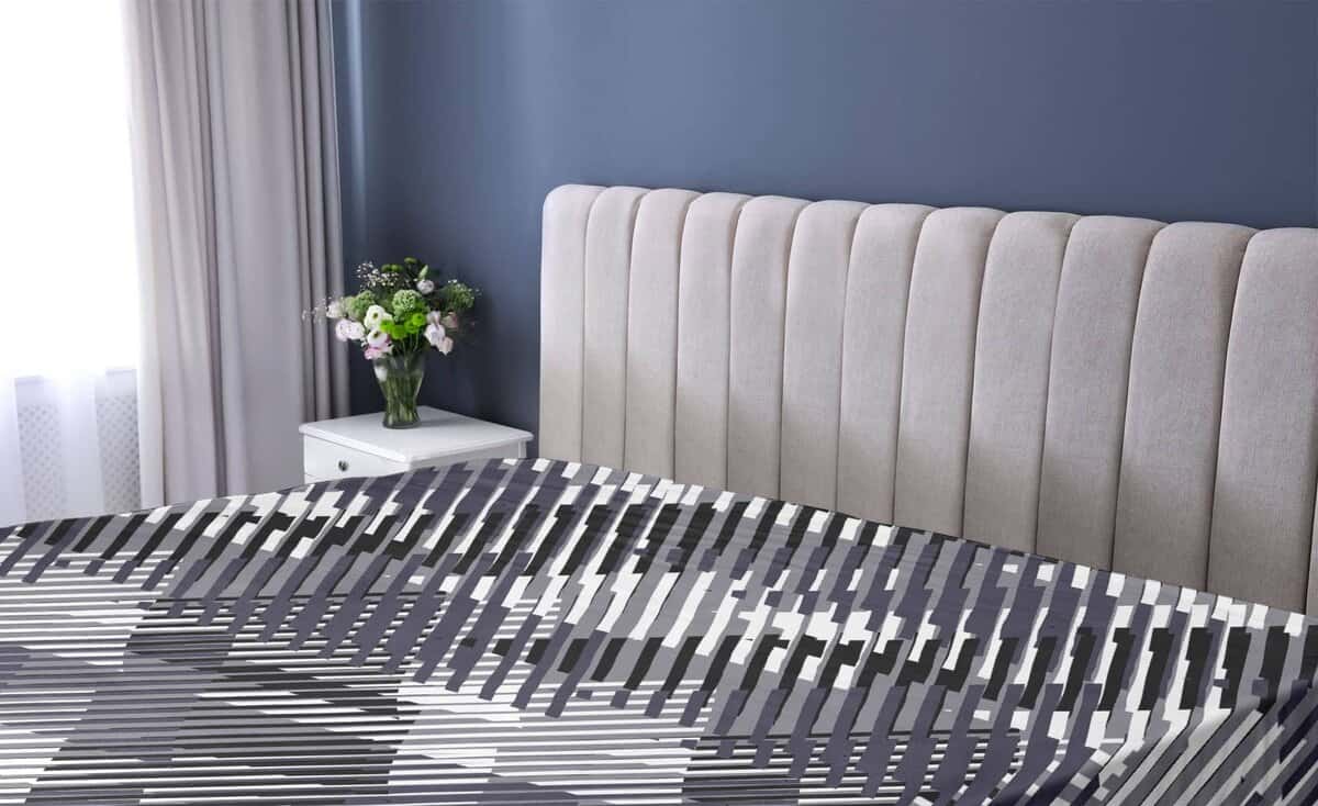 Sábana Ajustable Lunarable Grunge, Rayas Digitales Cruzadas - Imagen 3