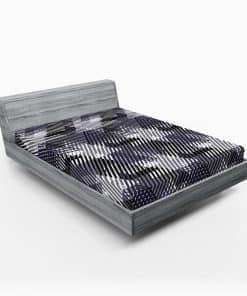 Sábana Ajustable Lunarable Grunge, Rayas Digitales Cruzadas