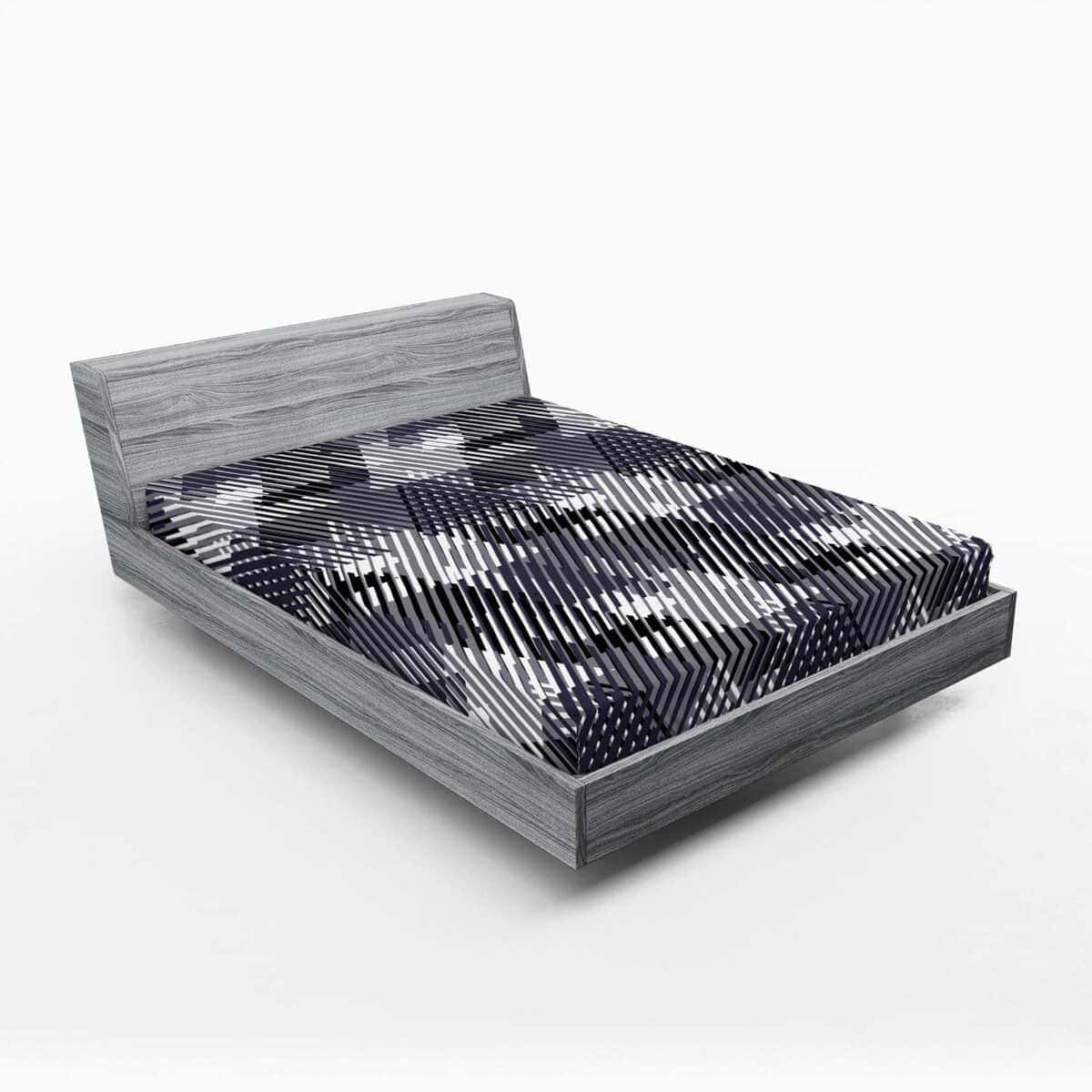 Sábana Ajustable Lunarable Grunge, Rayas Digitales Cruzadas