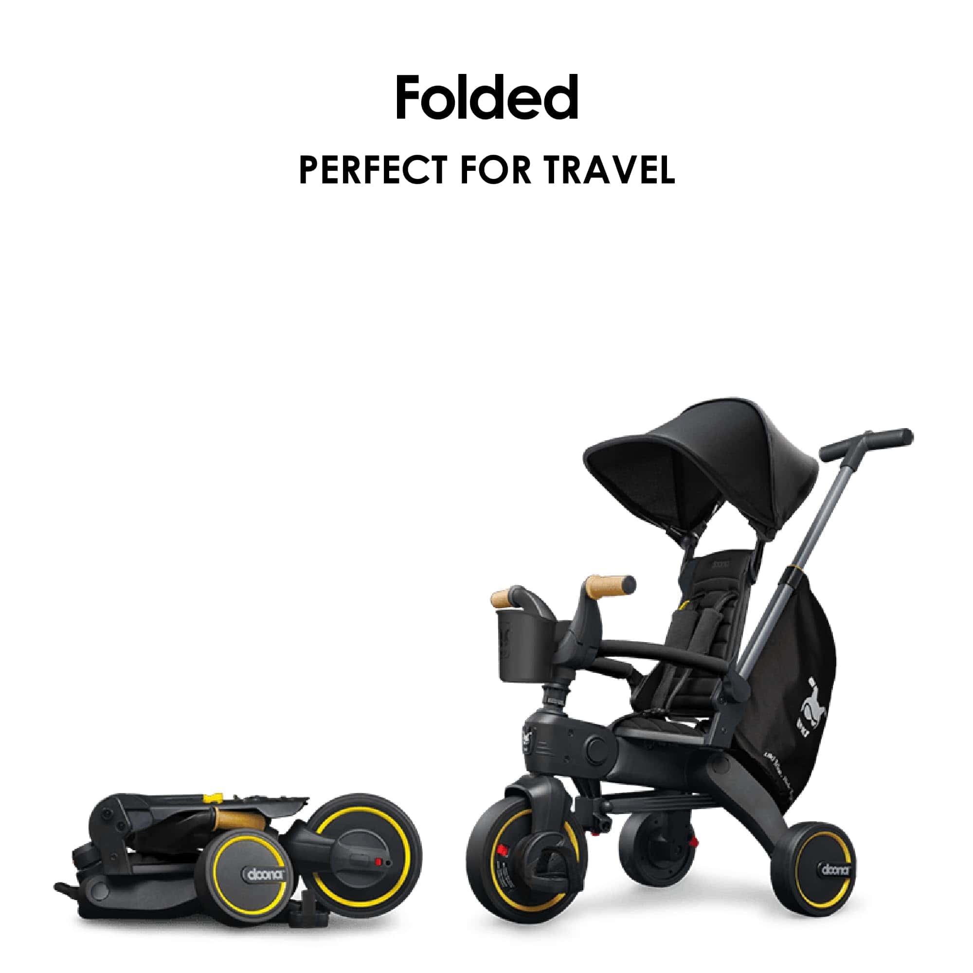 Doona Liki Trike S5, Nitro Black - Triciclo compacto 5 en 1 - Imagen 7