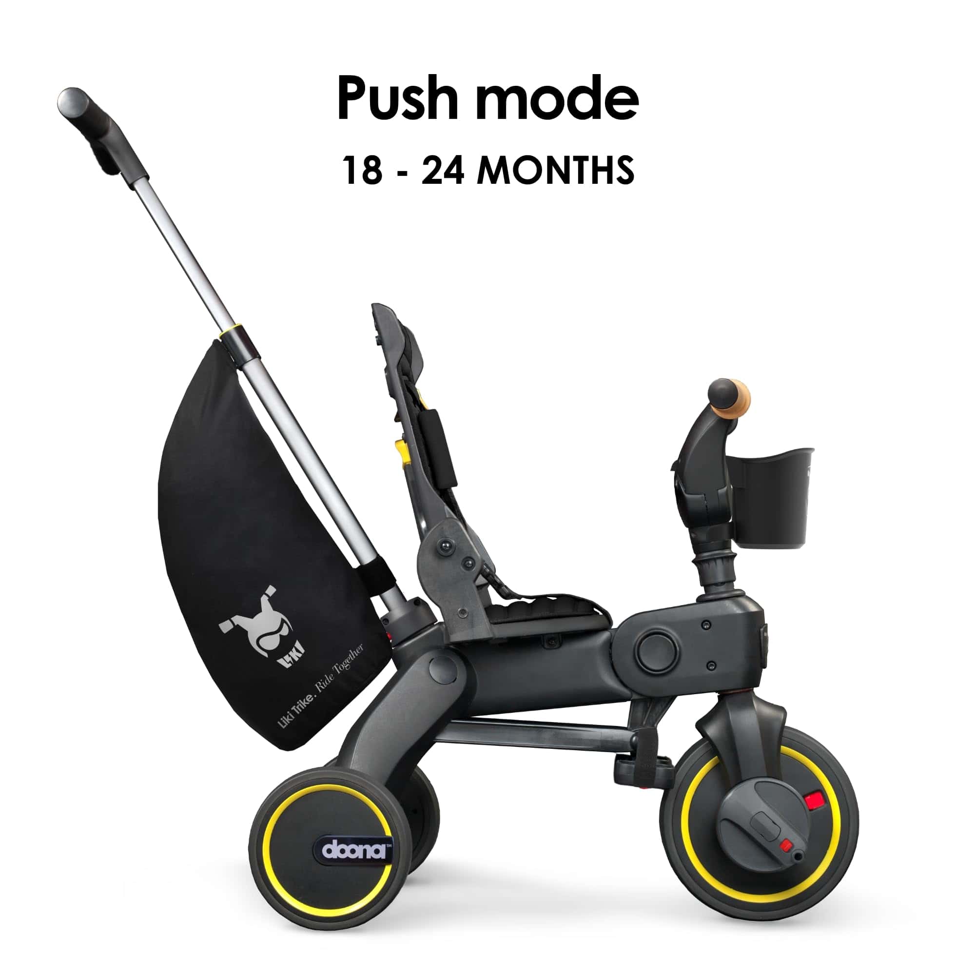 Doona Liki Trike S5, Nitro Black - Triciclo compacto 5 en 1 - Imagen 4