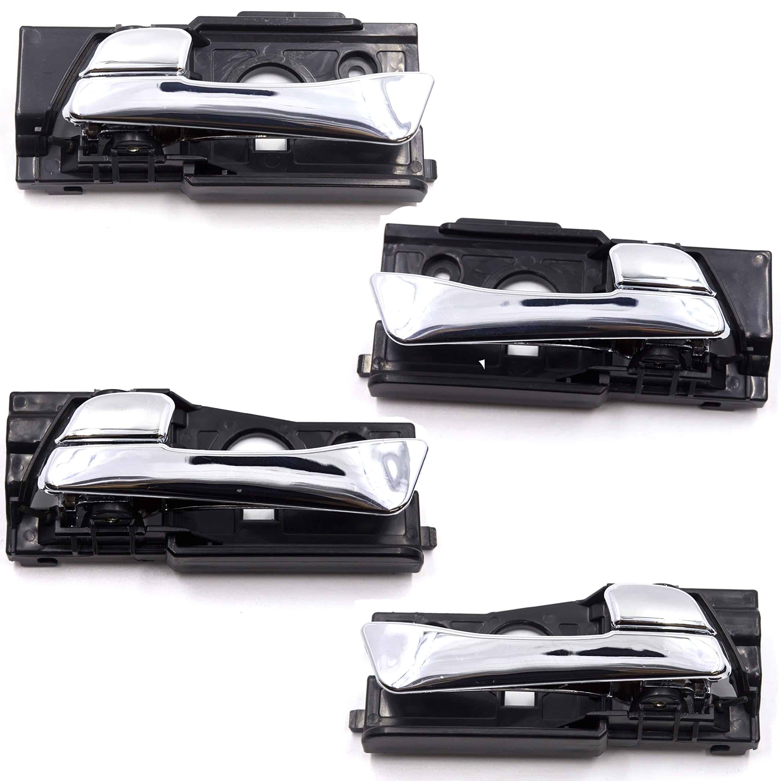 Juego de 4 manijas de puerta interior cromadas delanteras y