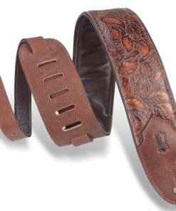 Correa de guitarra de cuero grabado de 3" de ancho Levy's