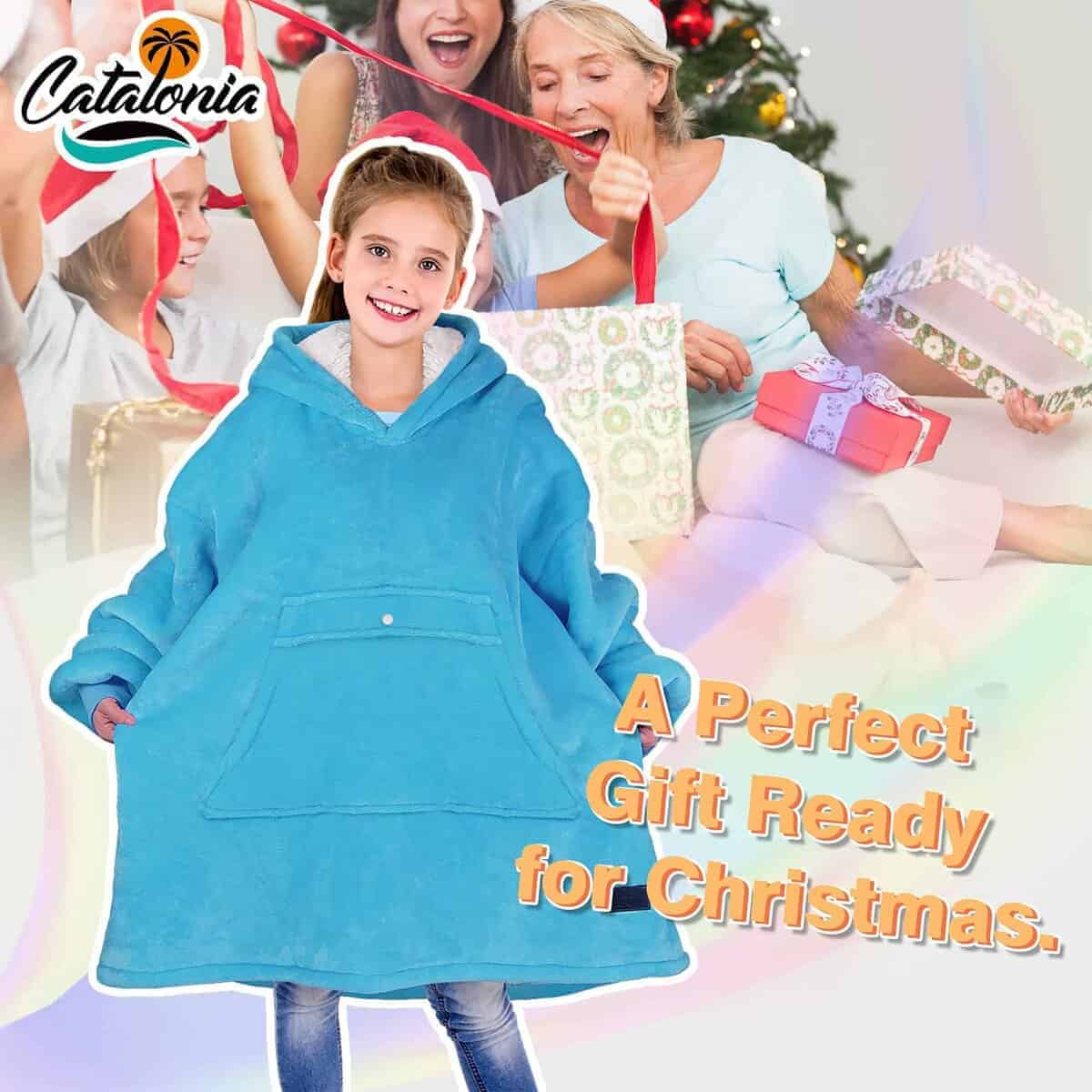 Manta con capucha Catalonia para niños, sudadera oversized - Imagen 7