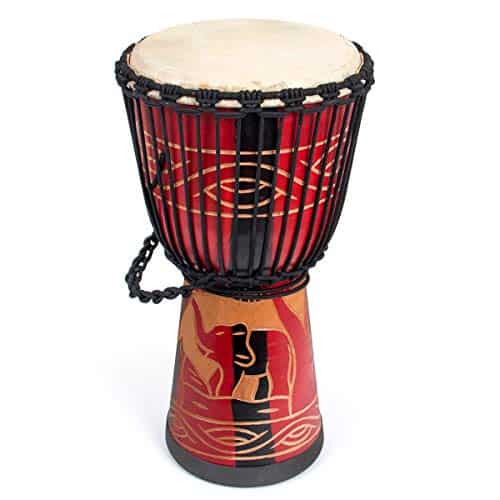Djembe Drum, AKLOT Tambor Africano Tallado a Mano 9.5'' x