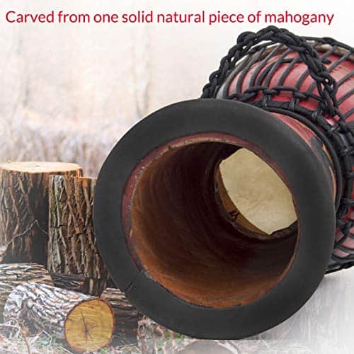 Djembe Drum, AKLOT Tambor Africano Tallado a Mano 9.5'' x - Imagen 6