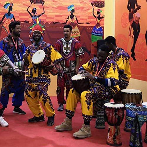 Djembe Drum, AKLOT Tambor Africano Tallado a Mano 9.5'' x - Imagen 9