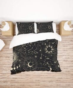 Juego de Funda Nórdica kuizee Fases de la Luna Sol Zodiaco