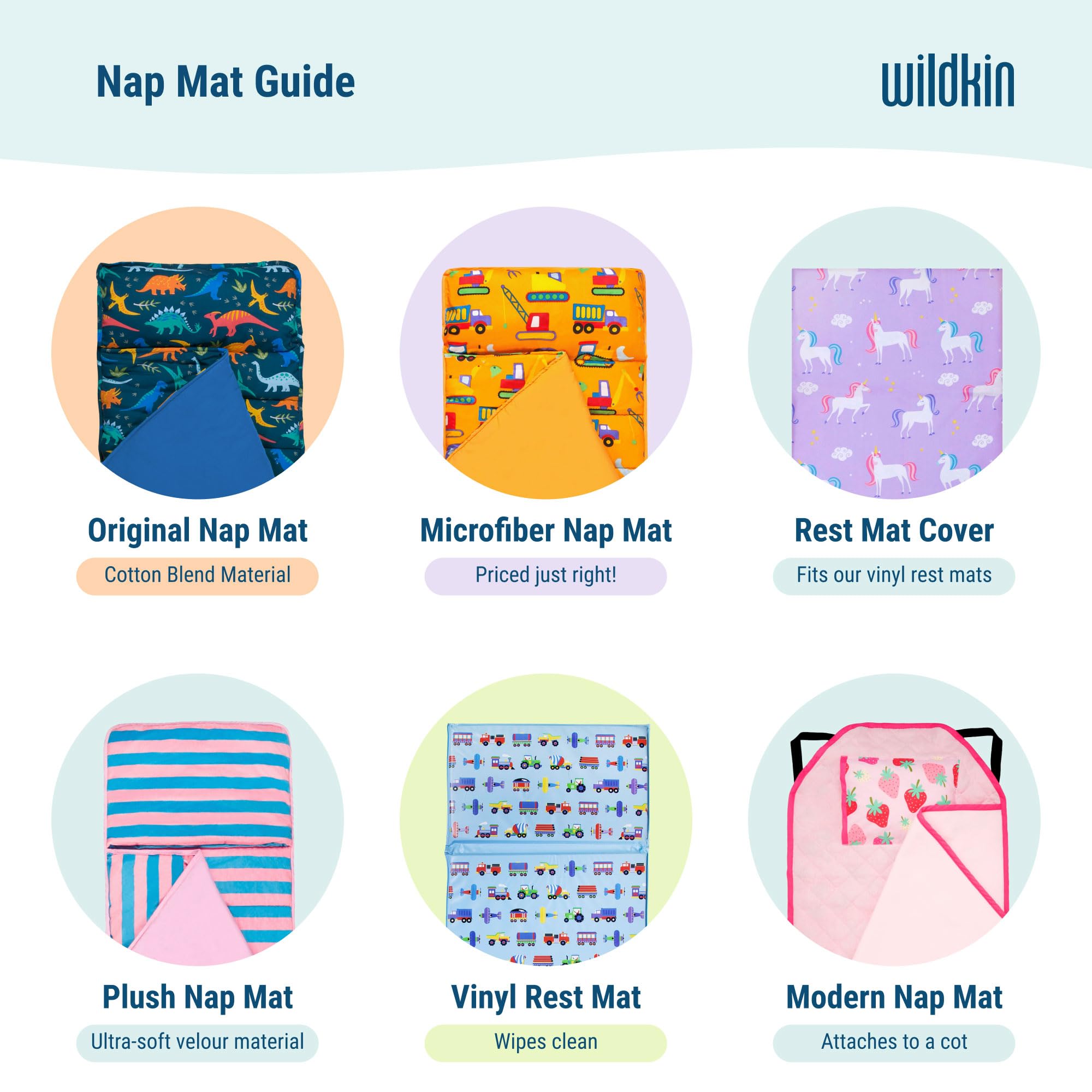 Wildkin Kids Modern Nap Mat con Almohada -Trenes, Aviones y - Imagen 7