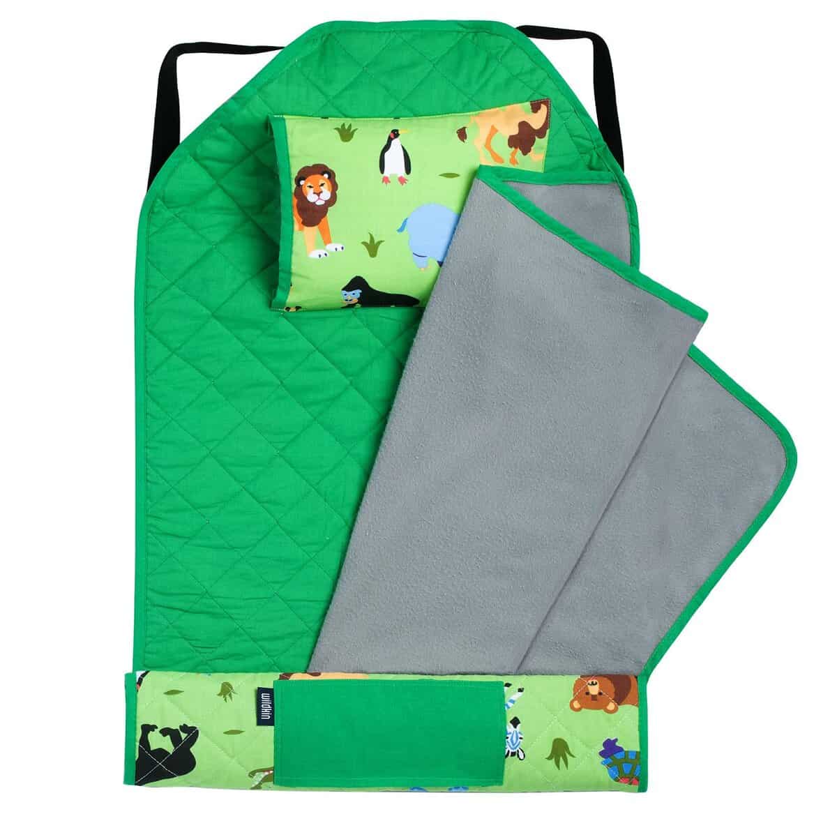 Wildkin Kids Modern Nap Mat con Almohada -Animales Salvajes