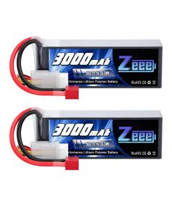 Paquete de 2 baterías de litio Zeee 3S 3000mAh 11.1V 50C