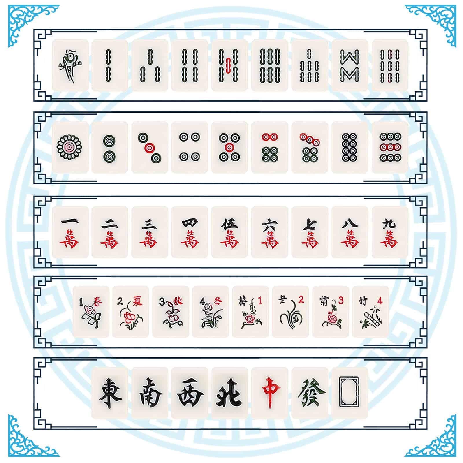 Juego de Mahjong Chino IRONWALLS, 144PCS Conjunto de Mah - Imagen 6