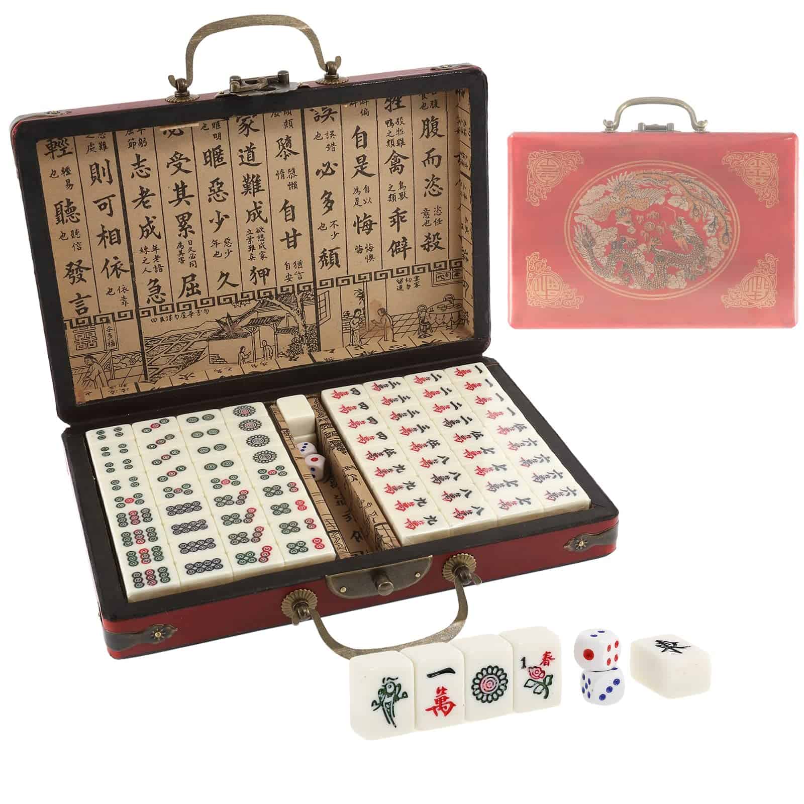 Juego de Mahjong Chino IRONWALLS, 144PCS Conjunto de Mah