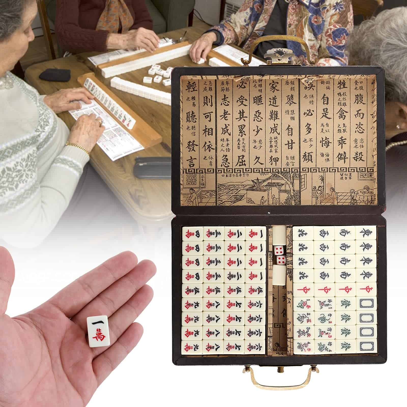 Juego de Mahjong Chino IRONWALLS, 144PCS Conjunto de Mah - Imagen 3