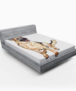 Sábana Ajustable Lunarable Pastor Alemán, -Gris Claro Marrón