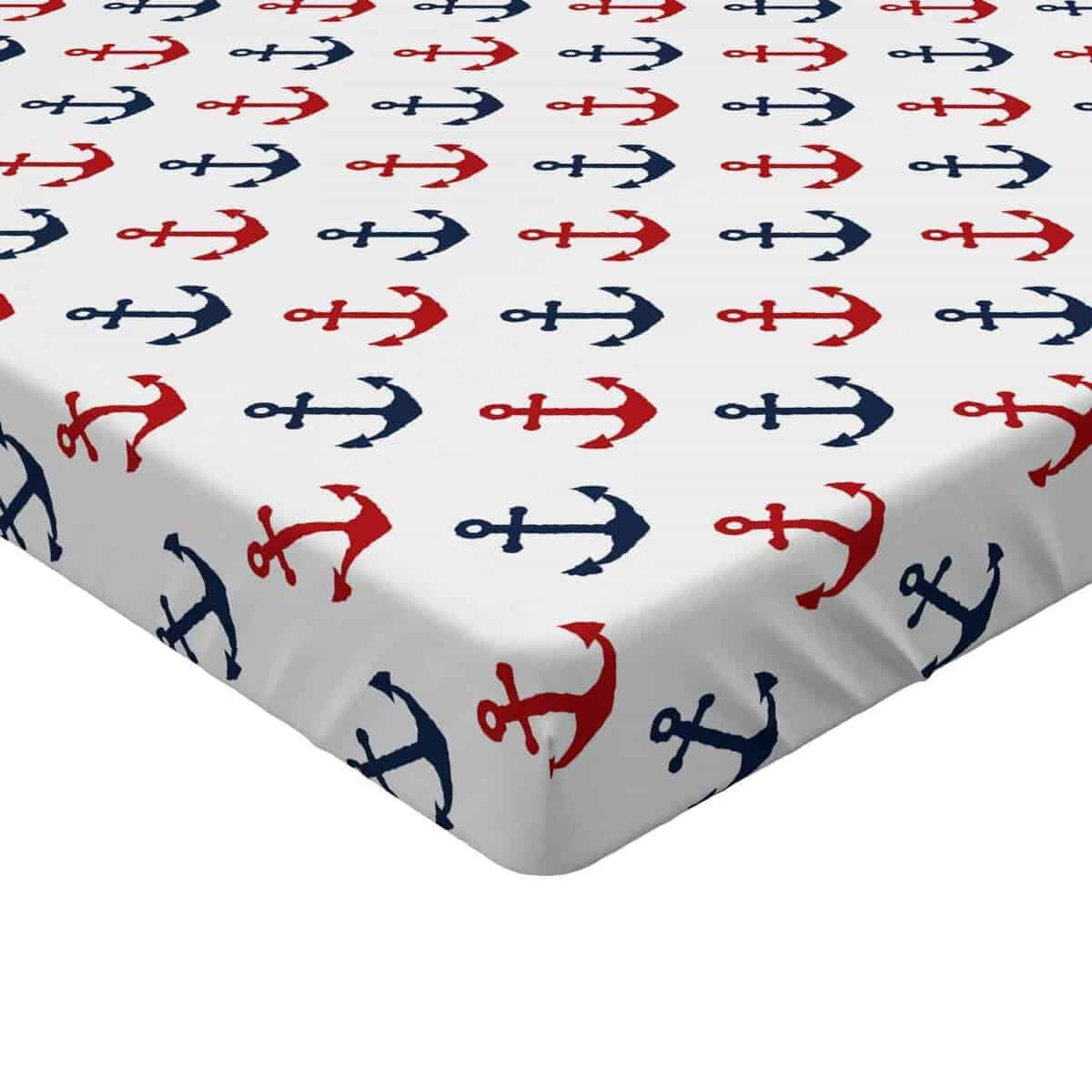 Sábana Ajustable Lunarable Náutica, Anclas Diagonales Tema - Imagen 3