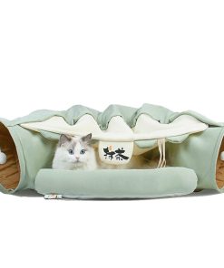 ABLAZEZAI Cat Tunnel Bed, Juguetes para Gatos de Interior
