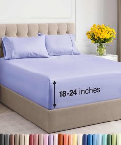 Juego de sábanas extra profundas para cama -Lavanda